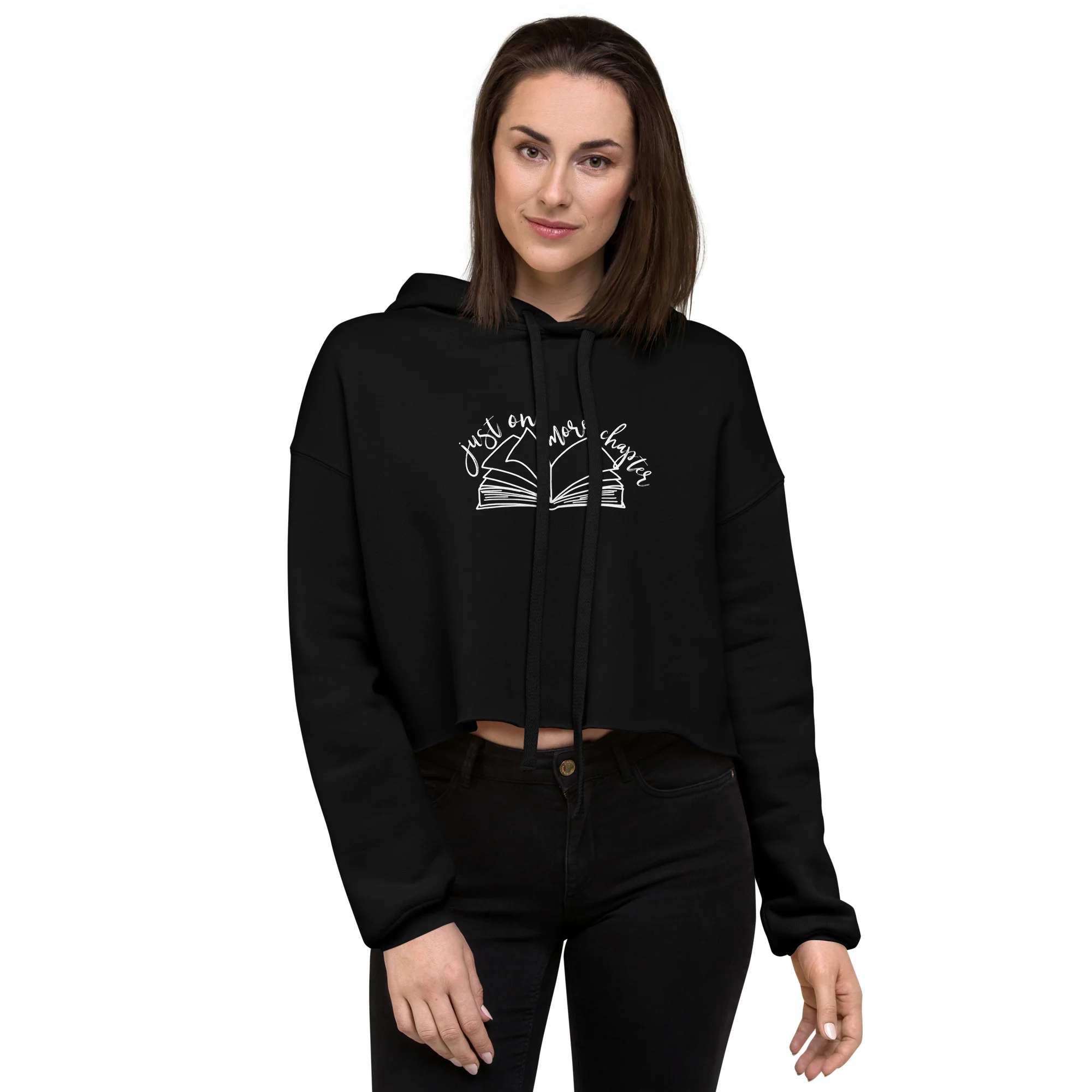 "Just One More Chapter" Crop Hoodie - Image 3